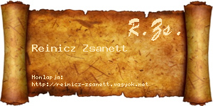 Reinicz Zsanett névjegykártya